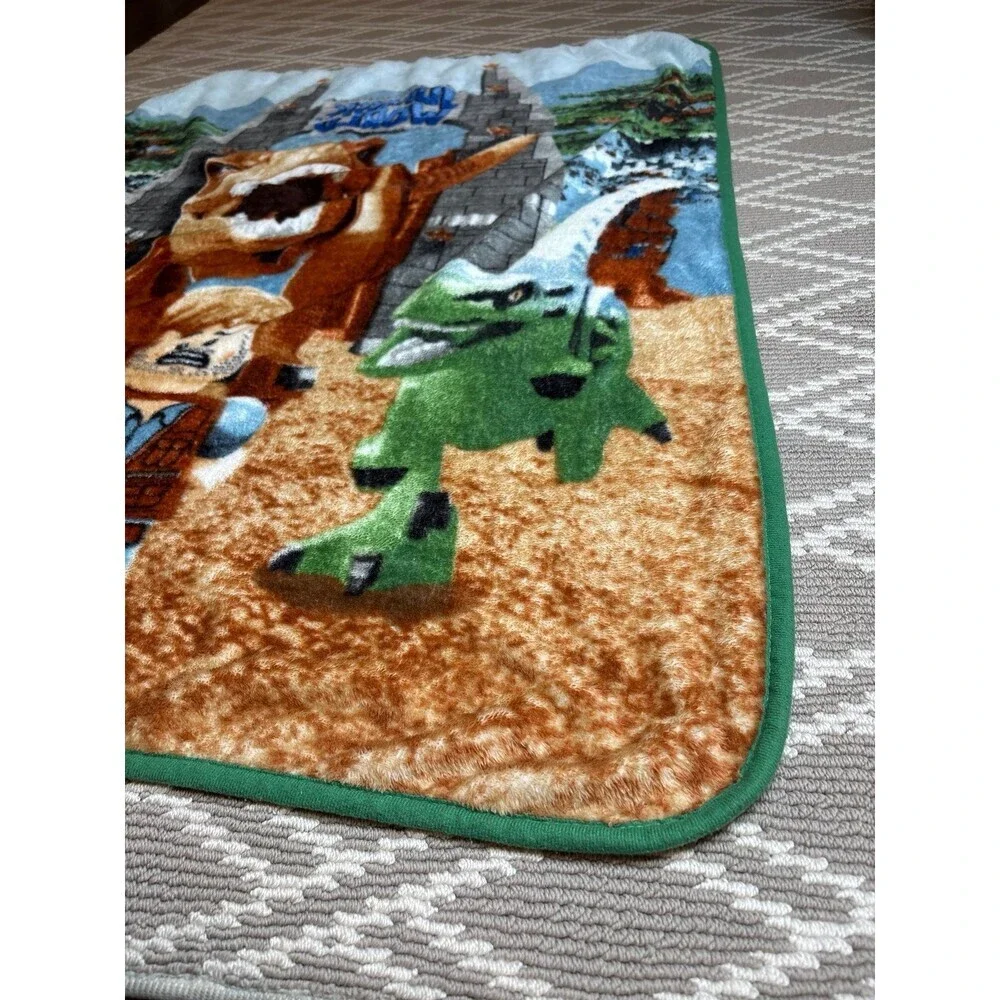 LEGO Jurassic World Plush Throw Blanket Kids Fleece Owen Grady Dinosaur T-Rex